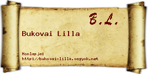 Bukovai Lilla névjegykártya
